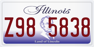 IL license plate Z985838