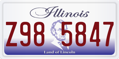IL license plate Z985847