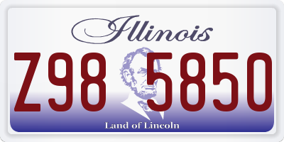 IL license plate Z985850