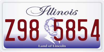 IL license plate Z985854
