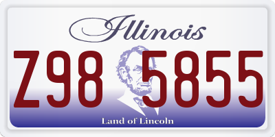 IL license plate Z985855
