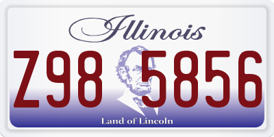 IL license plate Z985856
