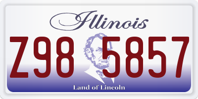 IL license plate Z985857