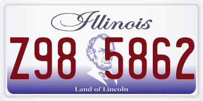 IL license plate Z985862