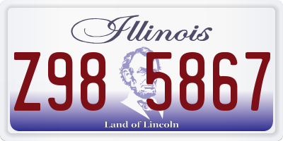 IL license plate Z985867