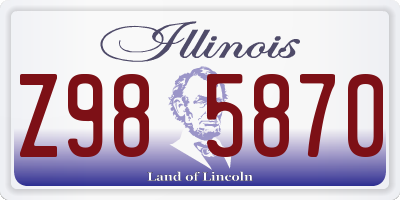 IL license plate Z985870