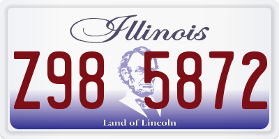 IL license plate Z985872
