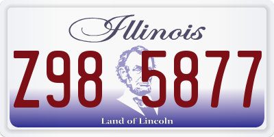 IL license plate Z985877