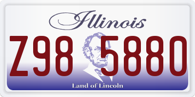 IL license plate Z985880