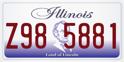 IL license plate Z985881