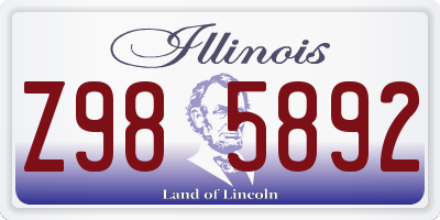 IL license plate Z985892