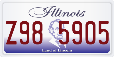 IL license plate Z985905