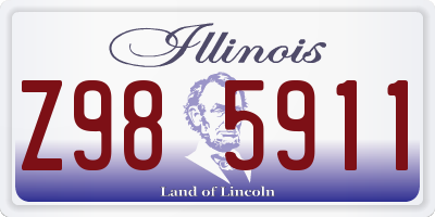 IL license plate Z985911