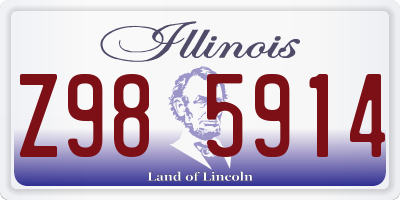 IL license plate Z985914