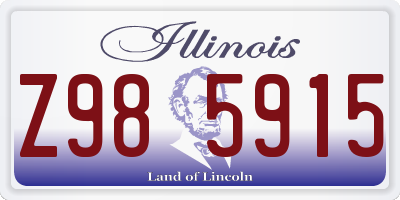 IL license plate Z985915