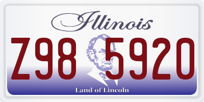 IL license plate Z985920