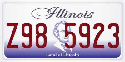 IL license plate Z985923