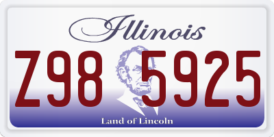 IL license plate Z985925