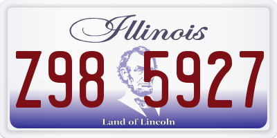 IL license plate Z985927