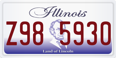 IL license plate Z985930