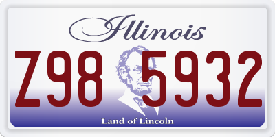 IL license plate Z985932