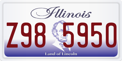 IL license plate Z985950