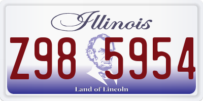 IL license plate Z985954