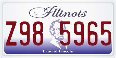IL license plate Z985965