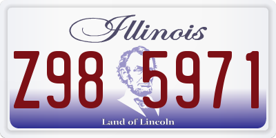 IL license plate Z985971