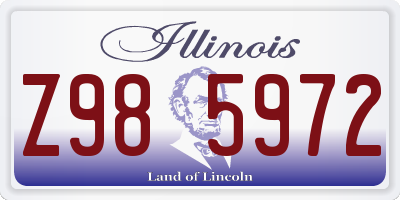 IL license plate Z985972