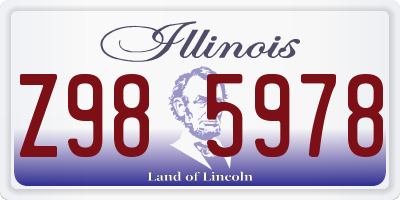 IL license plate Z985978