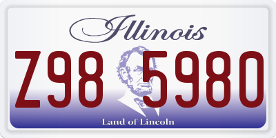 IL license plate Z985980