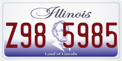 IL license plate Z985985