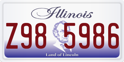 IL license plate Z985986