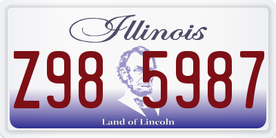 IL license plate Z985987