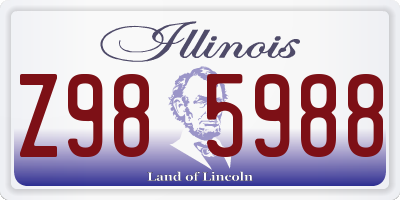 IL license plate Z985988