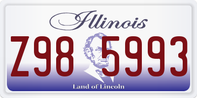 IL license plate Z985993
