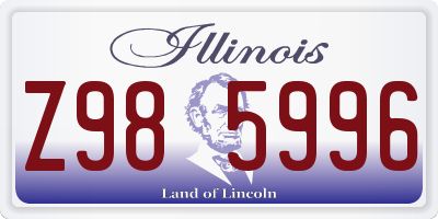 IL license plate Z985996