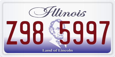 IL license plate Z985997