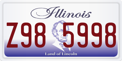 IL license plate Z985998