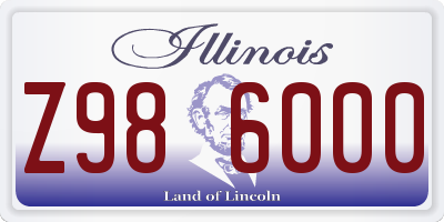 IL license plate Z986000