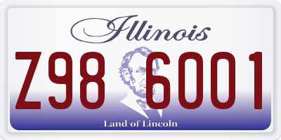 IL license plate Z986001