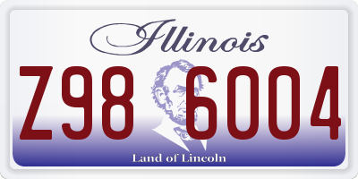 IL license plate Z986004
