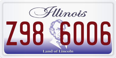 IL license plate Z986006