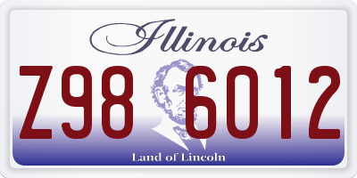 IL license plate Z986012