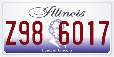IL license plate Z986017