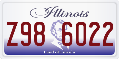 IL license plate Z986022