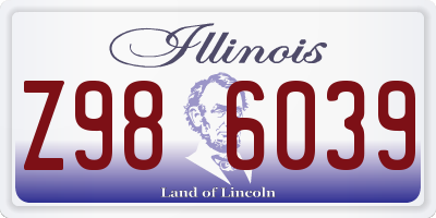 IL license plate Z986039