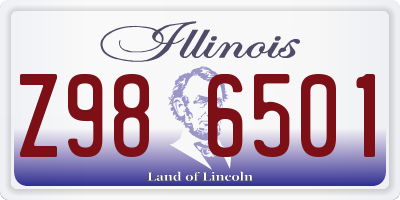 IL license plate Z986501