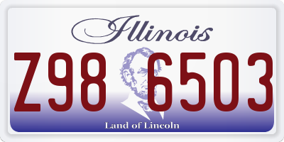 IL license plate Z986503
